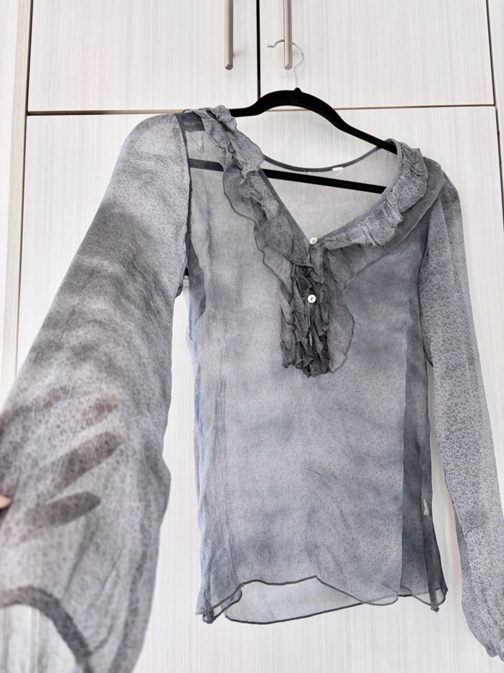 Sheer Ruffle Blouse Free People